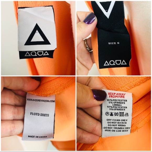 [AQ/AQ] Orange Structured Skater Floyd Dress - Picture 6 of 8